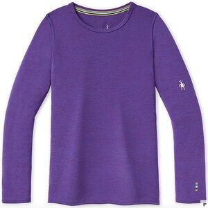 Smartwool Girls Merino 250 Wool Long Sleeve - Purple Desert Orchid Heather
